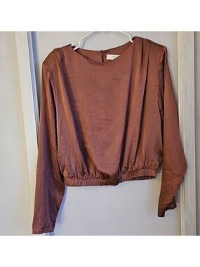 ASTR Elegant Brown Long Sleeve Top